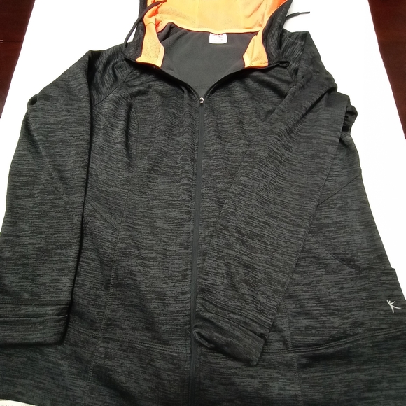 DANSKIN NOW ZIP UP HOODED JACKET CHARCOAL SIZE 1X(16) - Picture 3 of 7